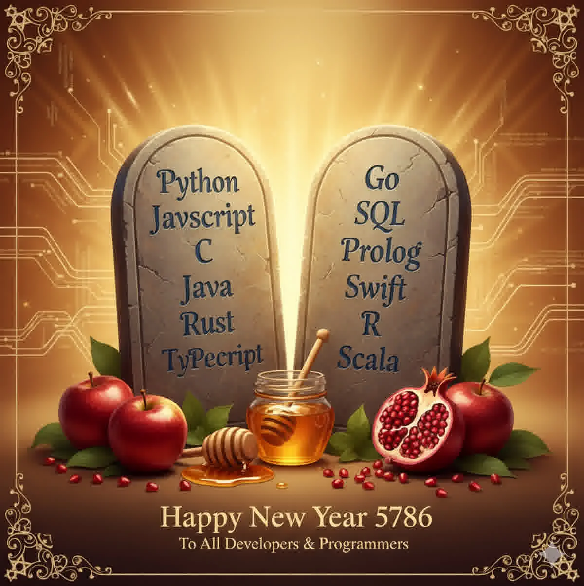 ברכות תכנותיות לשנה החדשה התשפו - 12 שפות תכנות מברכות